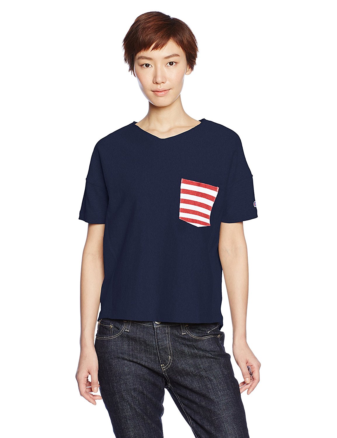 冠军(美国知名运动品牌) (冠军) champion 编织 v领口袋 t恤 cw - k