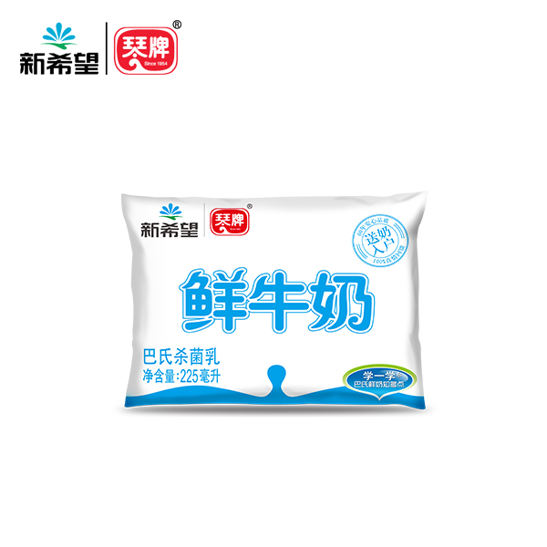新希望(琴牌)巴氏袋到户专供纯牛奶225ml