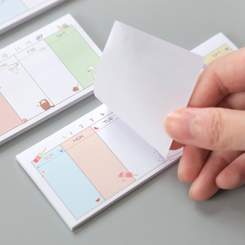 三年二班小清新周计划便利贴c记事可撕7天日程备忘录n次贴便签纸