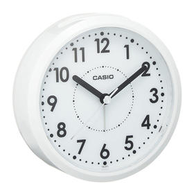 casio卡西欧 闹钟 白色圆形时钟 带灯(含一节五号电池)