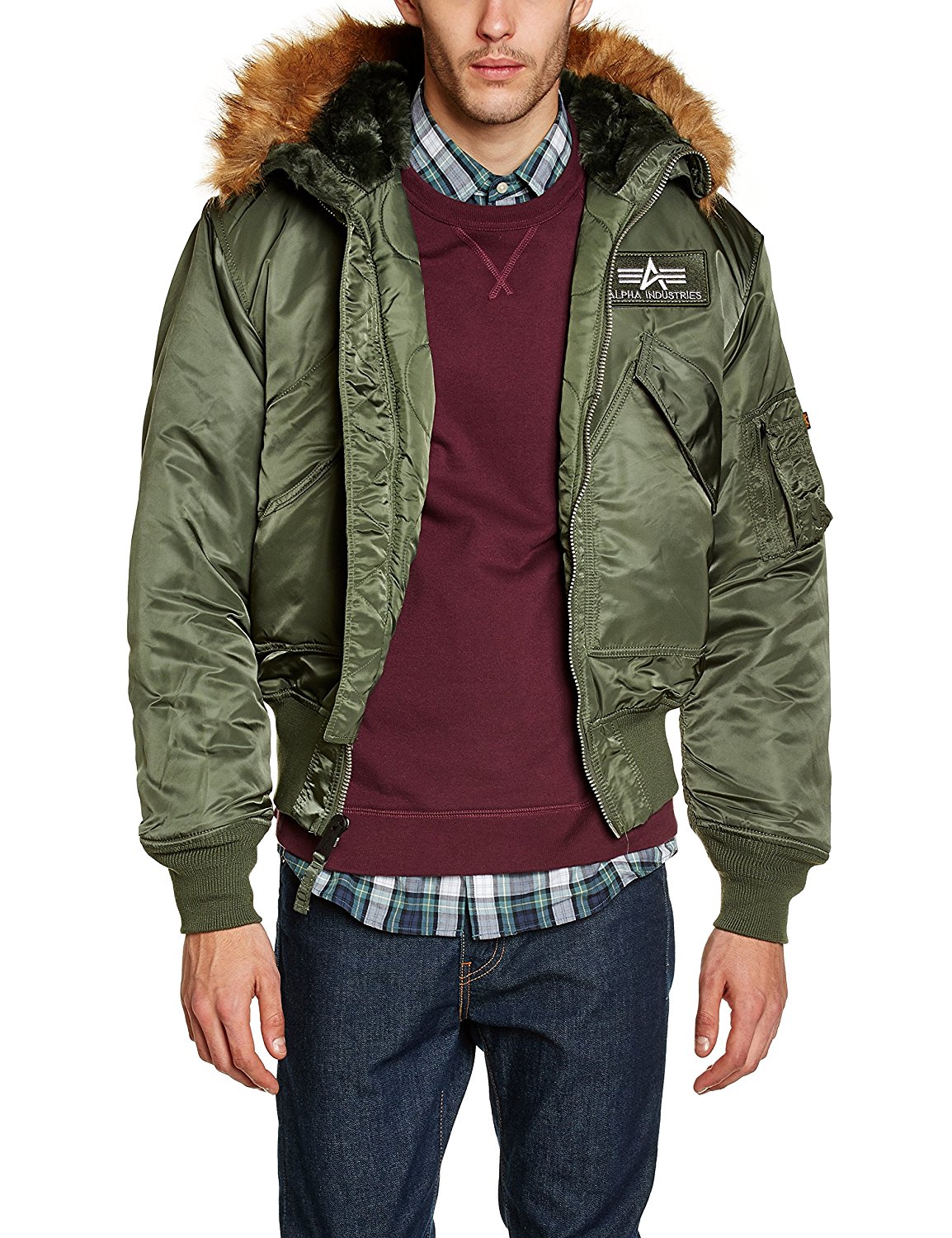 阿尔法工业(美国第一军服品牌) alpha industries 男式45 p 连帽羽绒