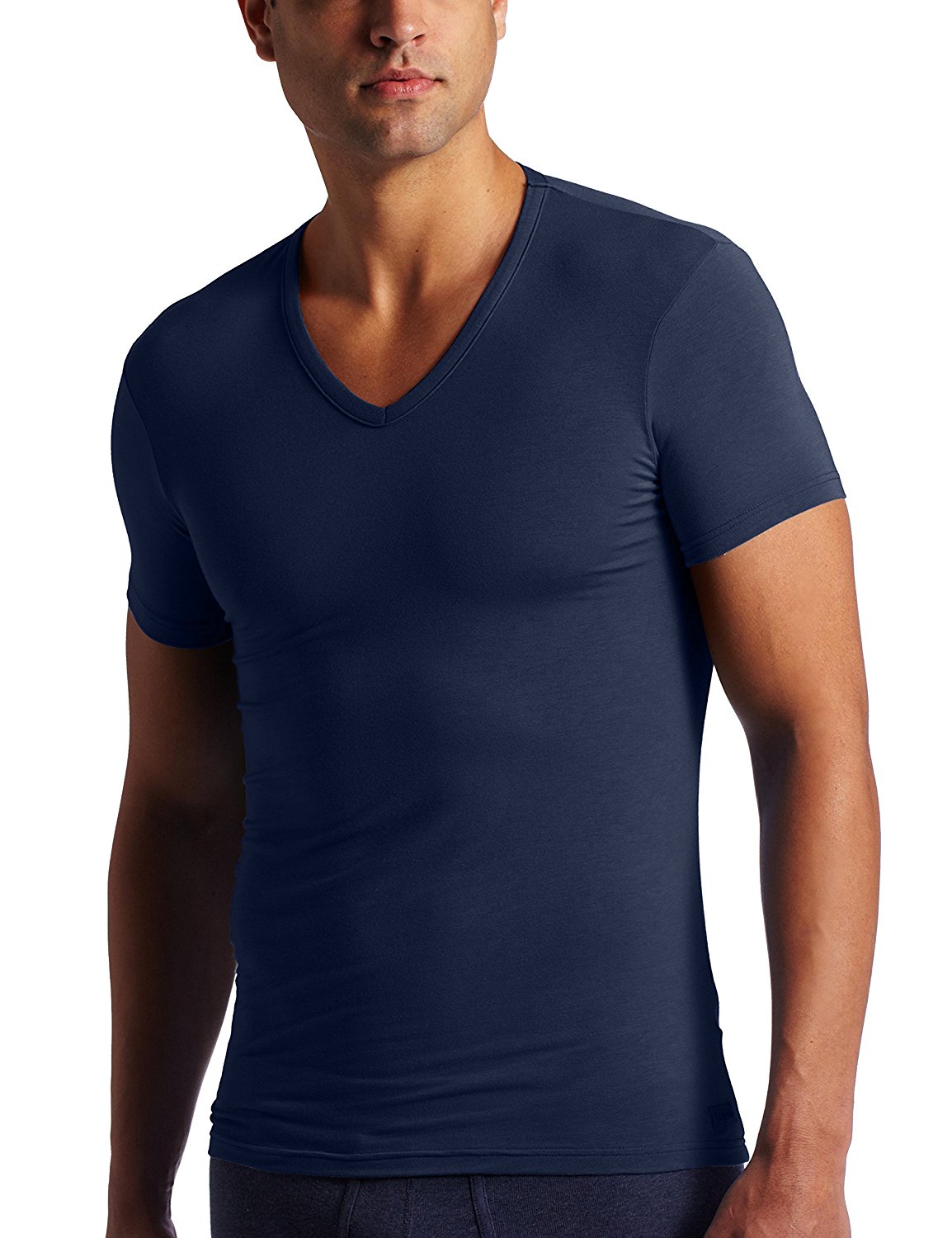 ck(美国三大设计师品牌之一) calvin klein男士 莫代尔短袖 v 领衫