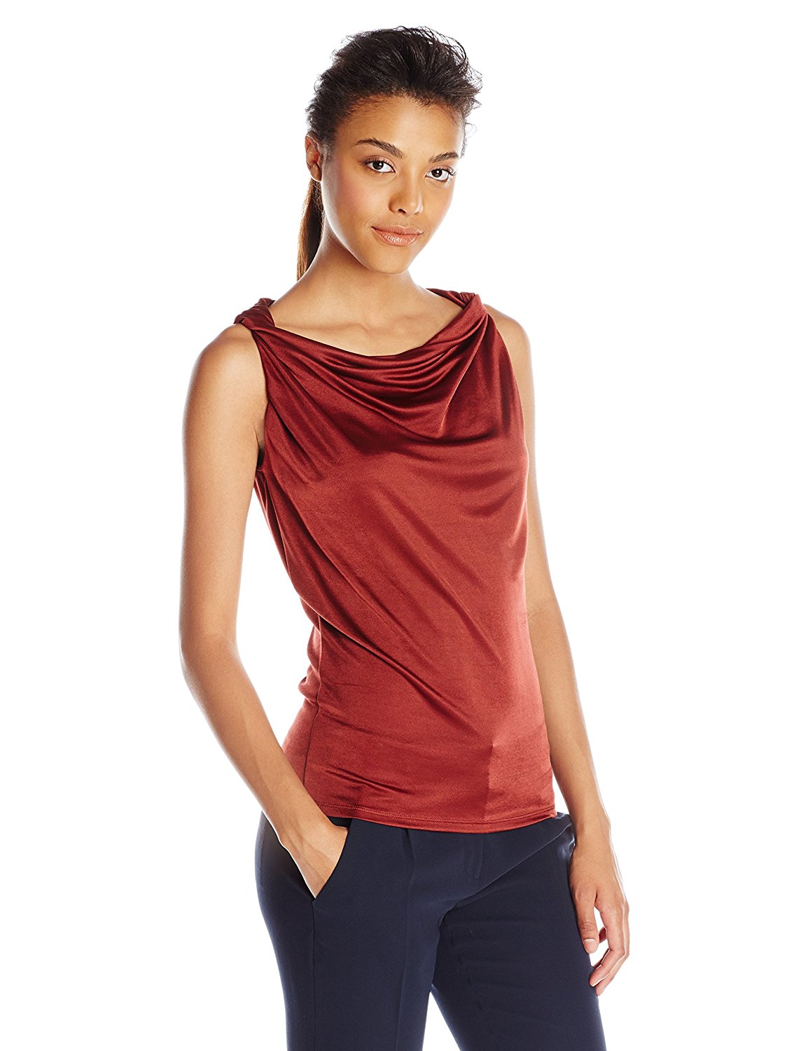 安妮克莱因(美国著名时尚品牌) anne klein 女式 draped-neck 无袖