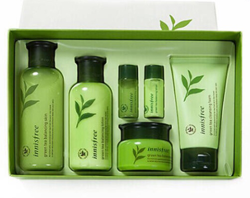 innisfree悦诗风吟系列套装 水油平衡清爽护肤 绿茶精萃平衡水乳面霜3