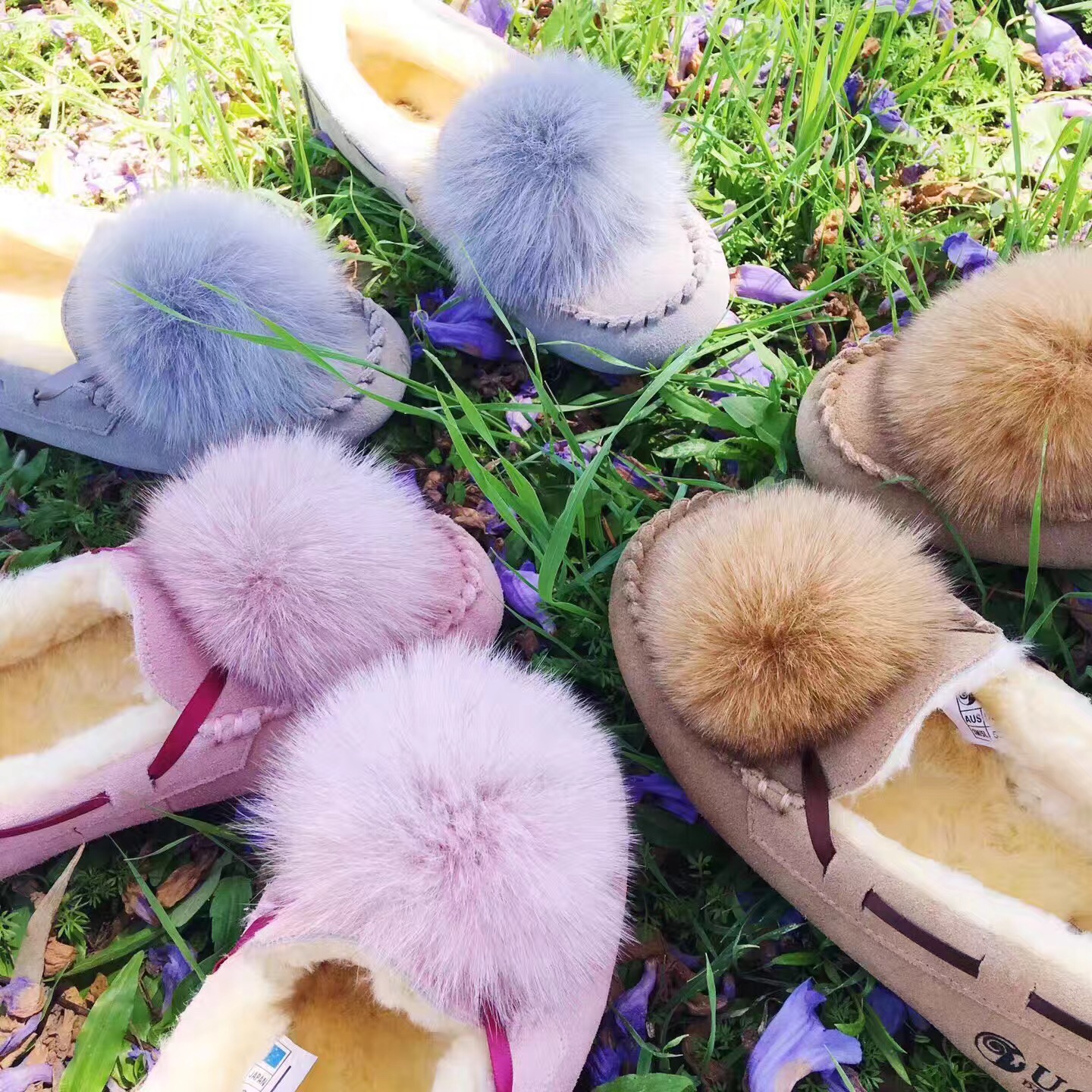 澳洲代购直邮 dk ugg 209安哥拉兔毛球豆豆鞋 羊毛一体