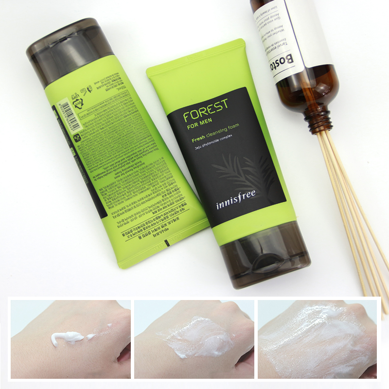innisfree悦诗风吟森林男士绿茶洗面奶男控油清爽磨砂去角质 祛痘印