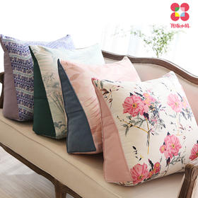 阳春小镇 丨三角靠枕复古 纯棉贡缎  鲜亮不掉色 美观实用