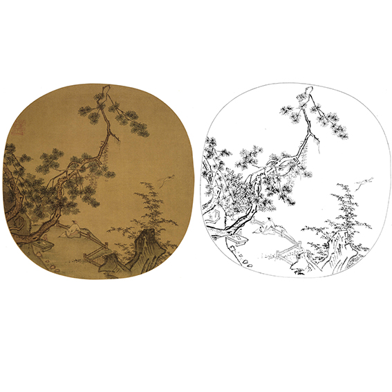 宋画山水人物小品白描底稿