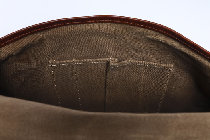 broodxcicada复古意大利牛皮防水油蜡帆布包黄配咖三色可选