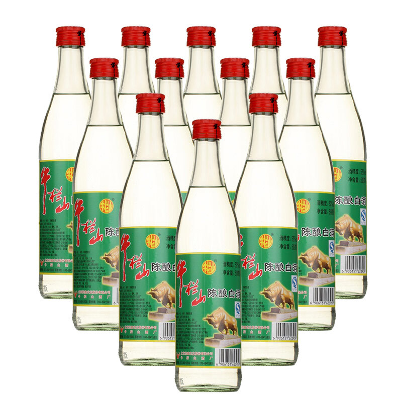 牛栏山二锅头 新a标白瓶 白酒 陈酿 白牛二 52度 500ml*12