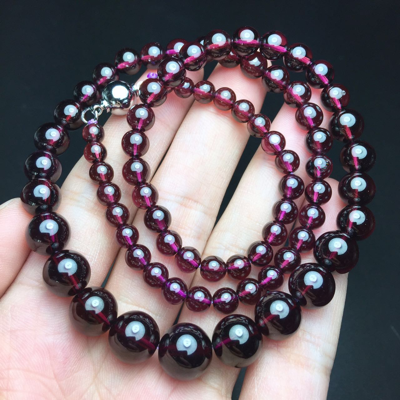 【54327】巴西紫牙乌石榴石塔链