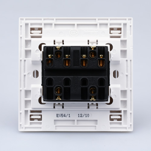 施耐德电气 四位四开四联单控 墙壁电源插座开关面板 10a 如意 白
