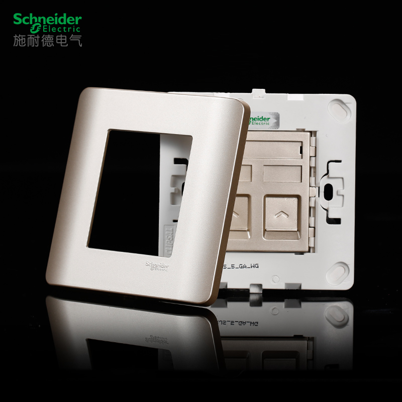 施耐德电气 电话 电脑插座 墙壁网络网线面板弱电插座 轻点沉醉金
