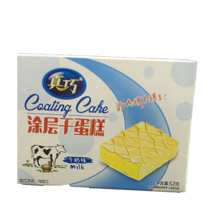 真巧牛奶味涂层干蛋糕52g
