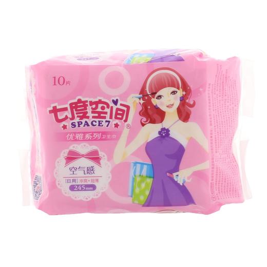 七度空间空气感净爽超薄日用卫生巾245mm10片装 商品图0