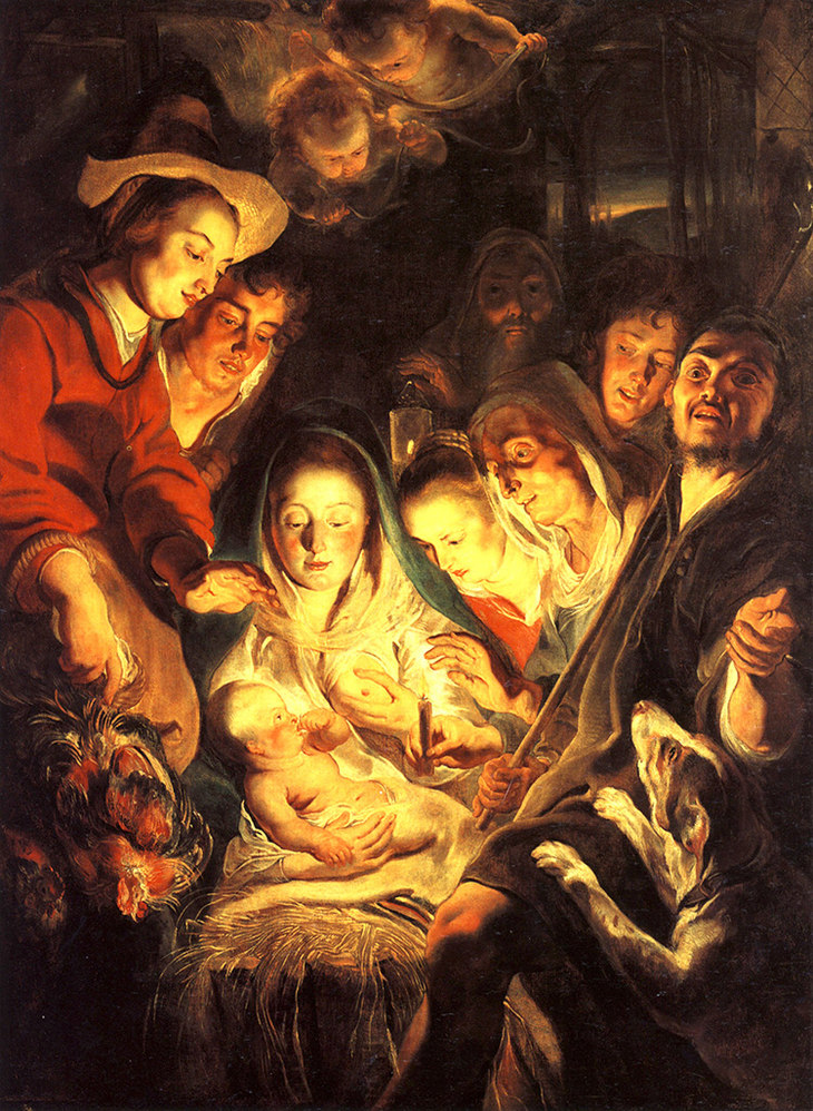 雅各布 · 乔登 牧羊人来见耶稣 基督教世界名画