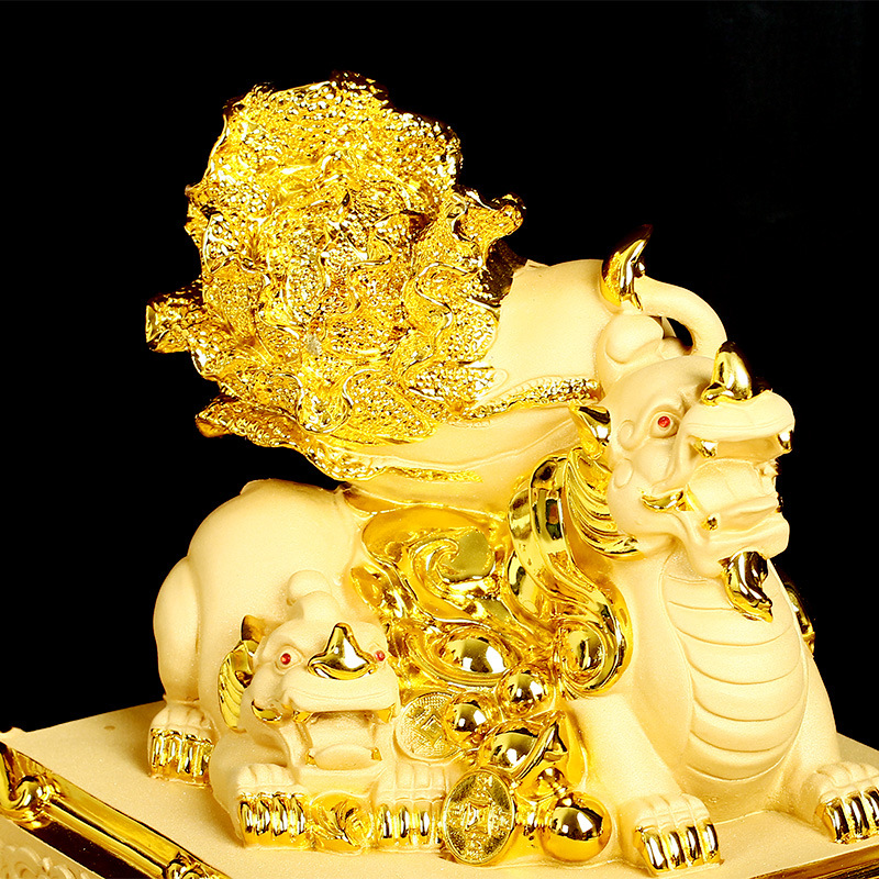 【六圣吸财】貔貅印白菜家居办公室风水财运大摆件"每件单独开光"