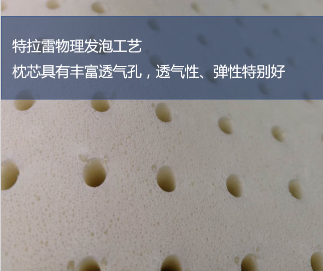 测评优秀产品:特拉雷物理发泡工艺乳胶枕(晒单可返50元)