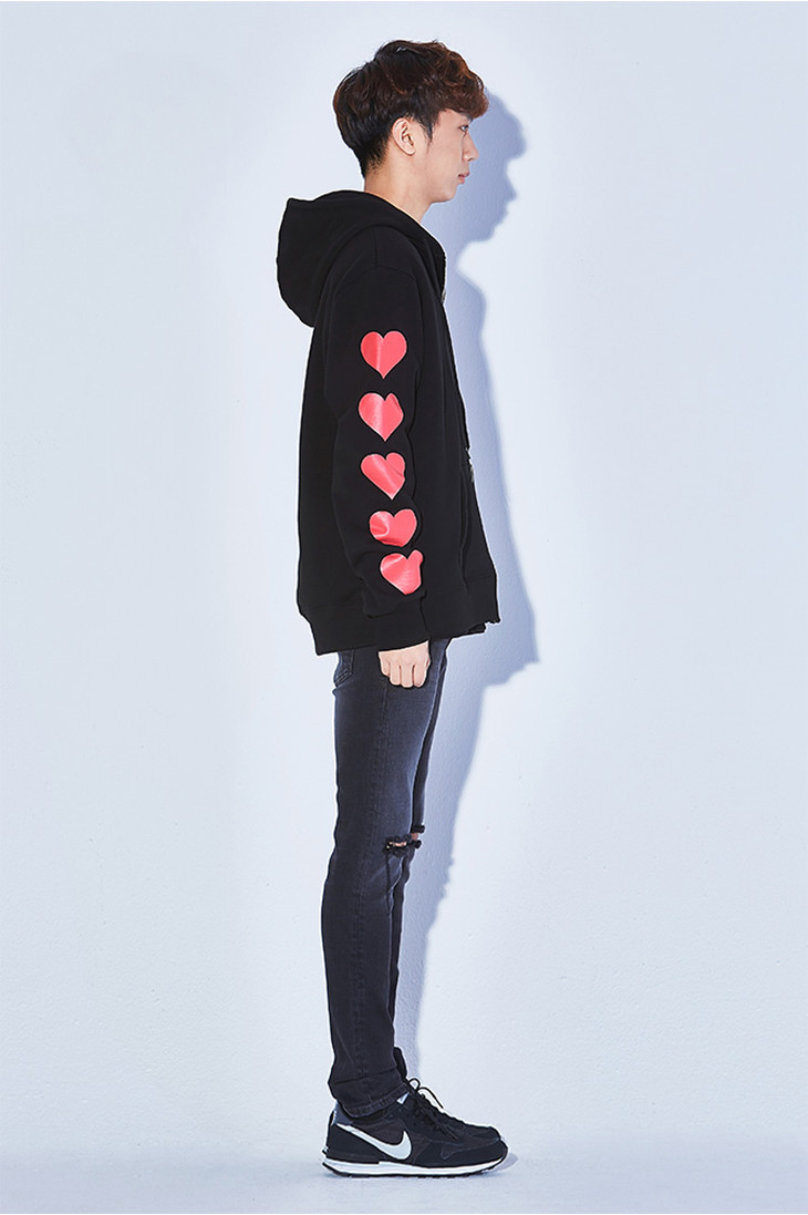 mrj x stereo vinyls联乘款刺绣设计拉链帽衫