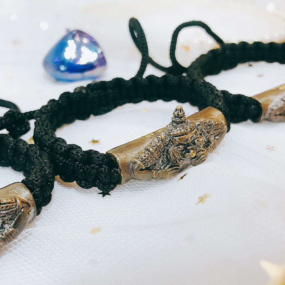 【拉胡庙 拉胡手绳】--圣铜材质 刻写经文 防流