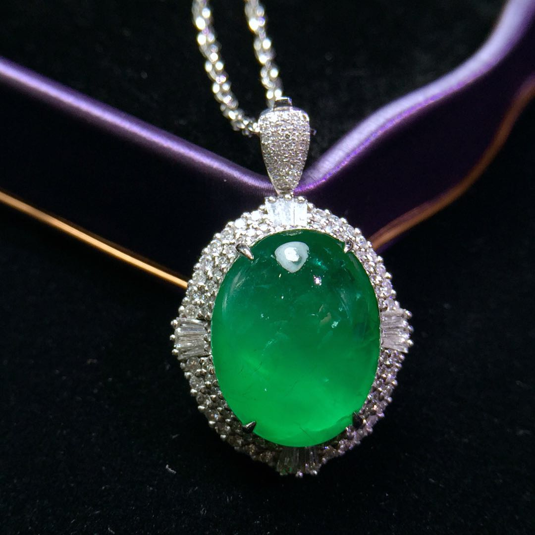 【54572】蛋面祖母绿两用款