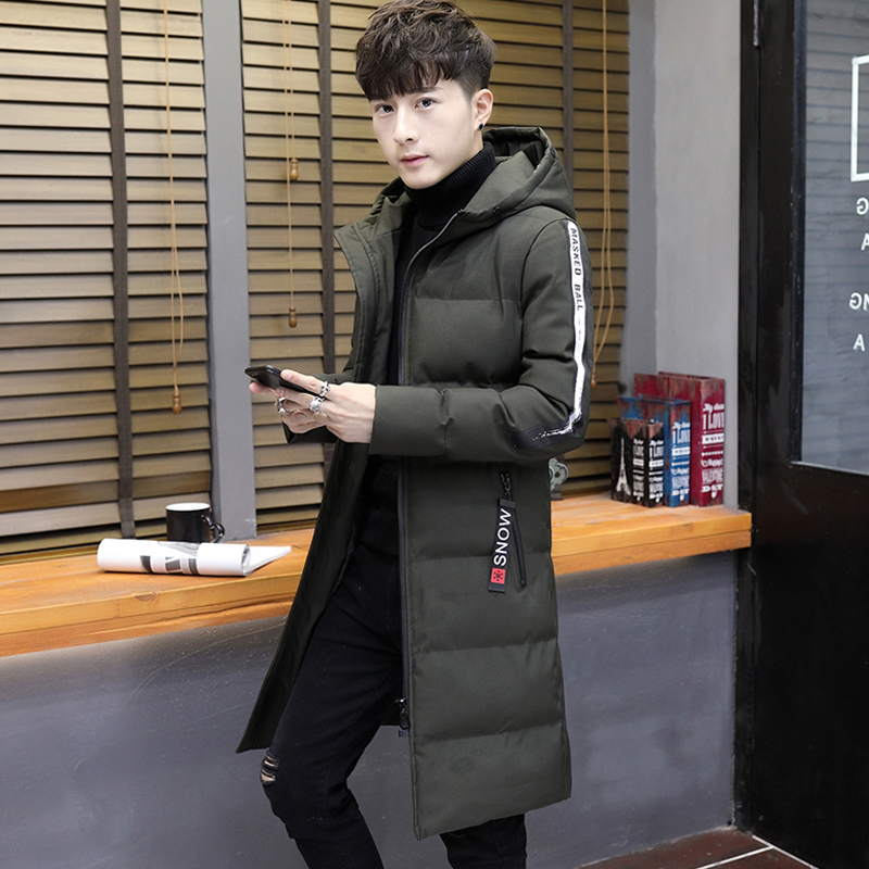 男冬装中长款修身连帽棉服帅气加厚保暖外套 初唯