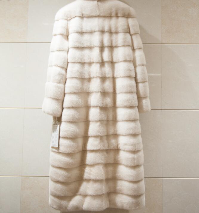 进口天鹅绒水貂皮草立领小母貂皮外套大衣女整貂