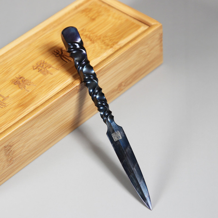 江龙纯手工锻打百炼钢茶针龙泉百炼钢普洱茶刀茶锥