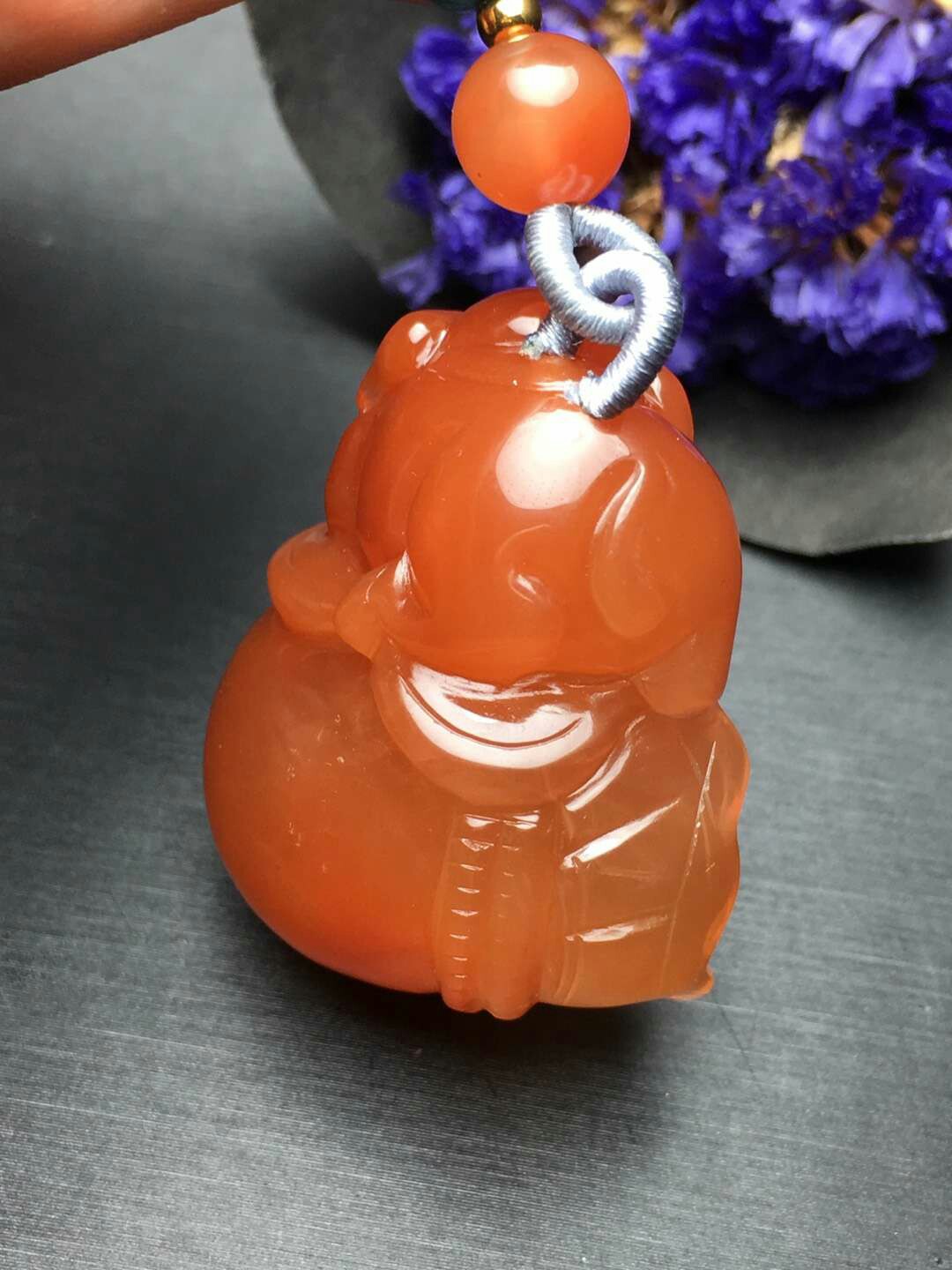sszb 大美货 天然红水晶招财猪吊坠 猪是富裕的象征,招财进财避邪转运