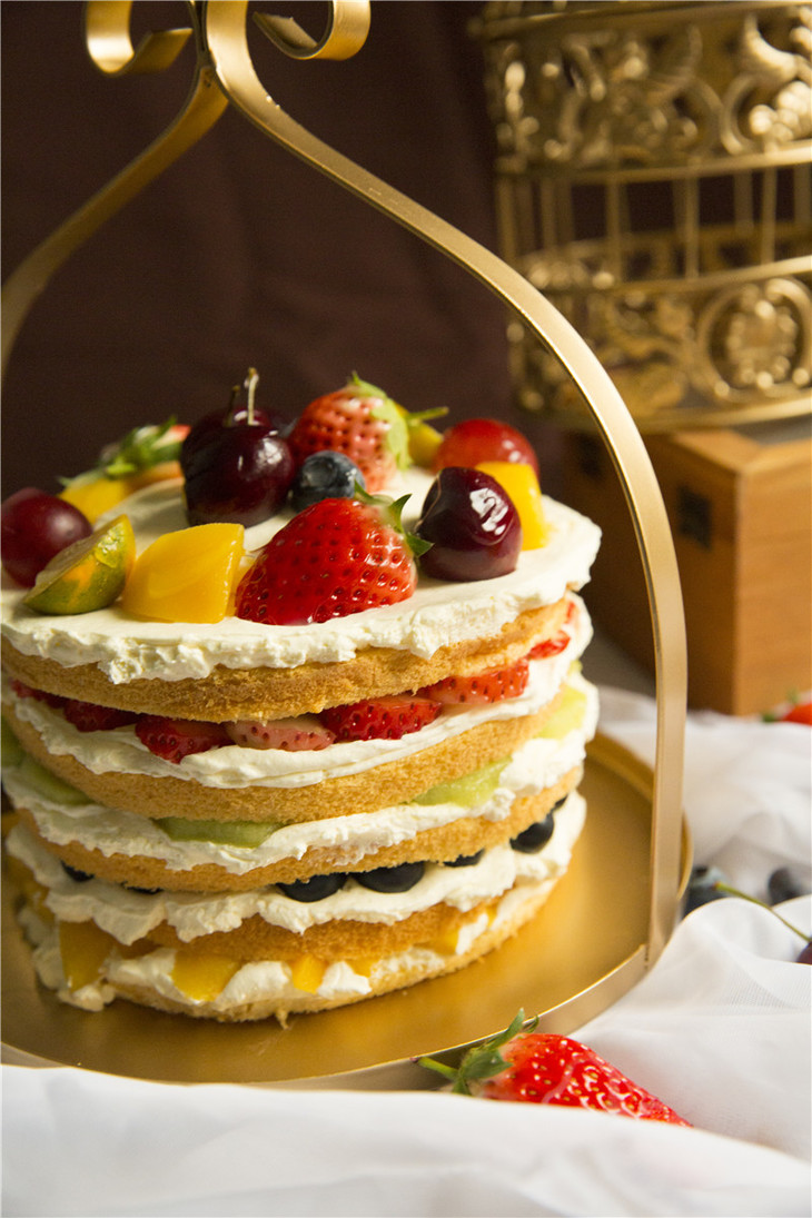 【香奶缤果】杂果裸蛋糕