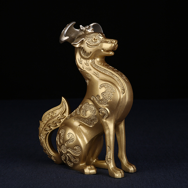 财犬旺福 狗年黄铜摆件 前十名下单送2尊旺财狗铜摆件
