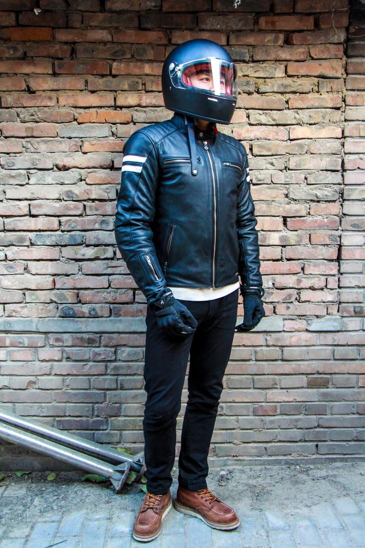 segura塞古拉 摩托车秋冬季防摔复古骑行服皮衣 男款