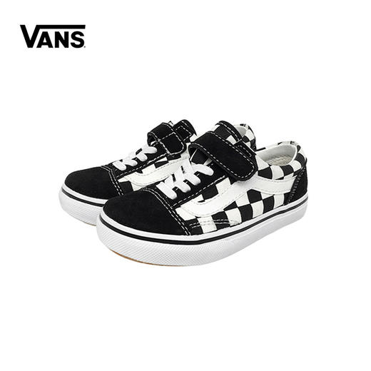 vans小童中童old skool经典款魔术贴童鞋 棋盘格