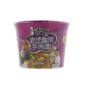 康师傅老坛酸菜牛肉面桶122克/桶12桶/箱
