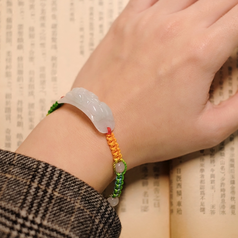 女巫店端午节五彩绳人手一条的翡翠手排好看又实用闹闹手作