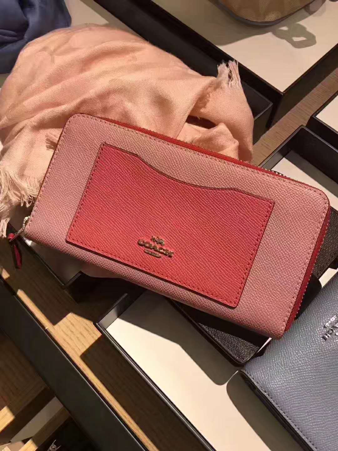 coach/蔻驰女式 长款钱包拉链卡包零钱包手拿包