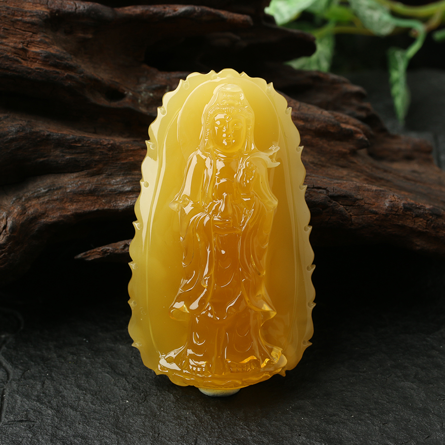 【44385】蜜蜡观音吊坠