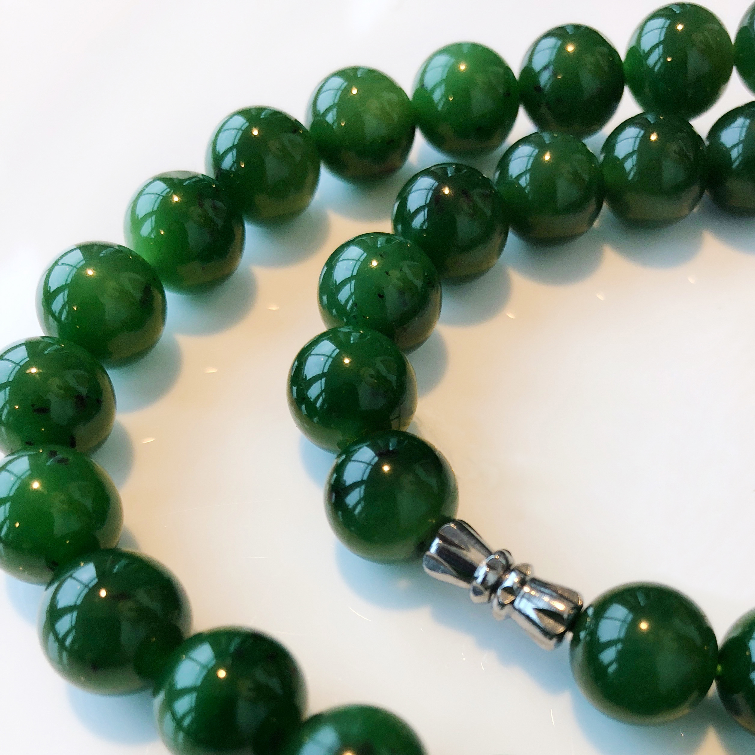 和田玉碧玉珠串项链大小两种规格可选