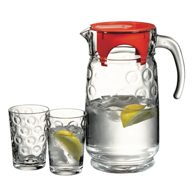 【彩盒装】土耳其帕莎“指环”红盖冷水壶1700ml（七件套） 98884