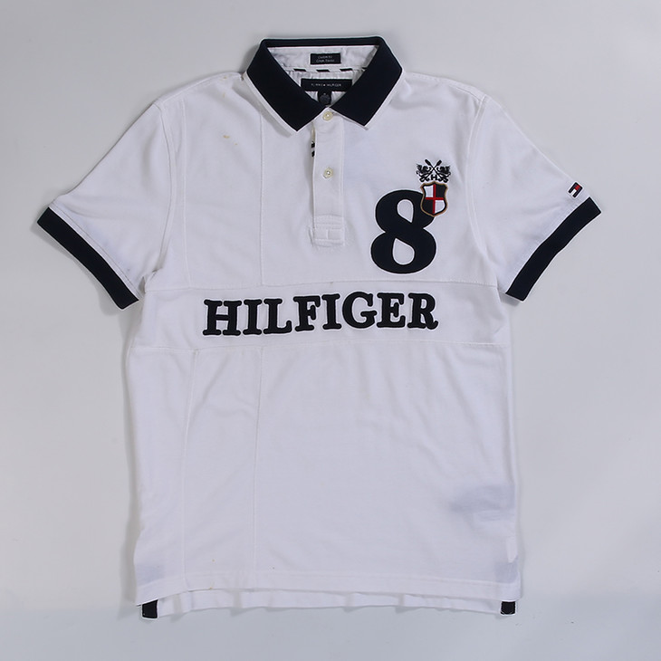 瑕疵 美国代购 tommy hilfiger 男士夏季英文字母刺绣短袖polo衫
