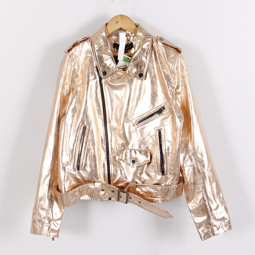 ZARA L码闪亮光面翻领防风夹克外套女_F37 商品图1