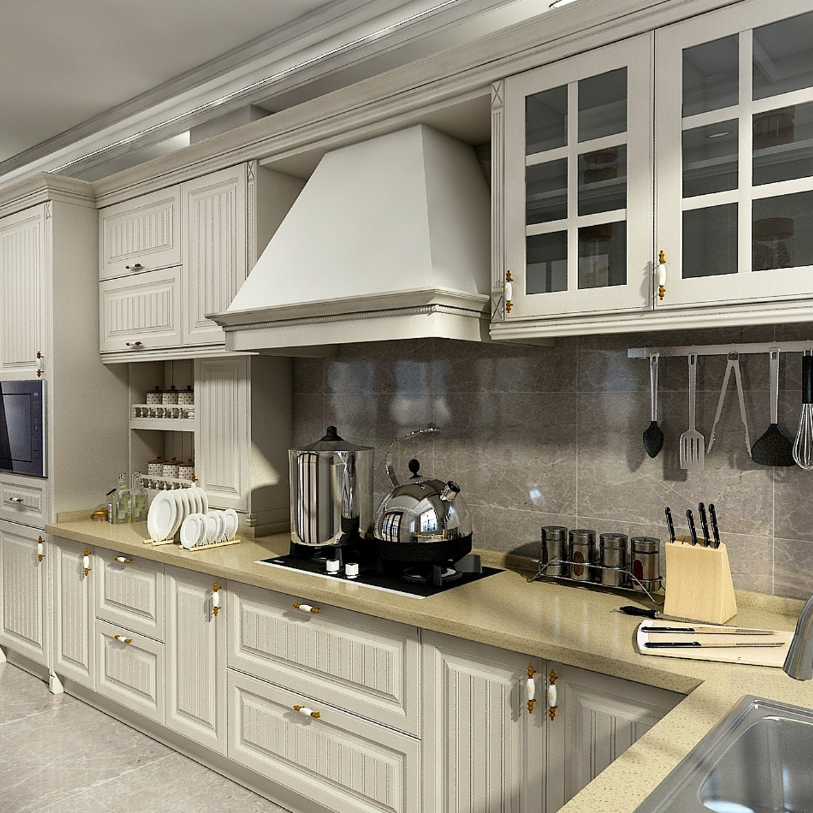 欧派橱柜定做整体橱柜定做灶台板台面石英石台面 厨房尼西亚套餐2