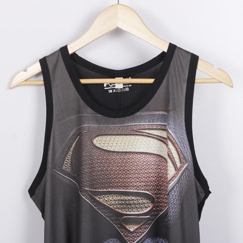 XXL码黑色男无袖T恤休闲运动健身背心印花潮_A43 商品图1