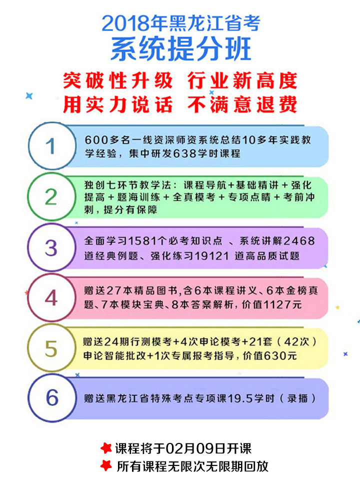 2018年黑龙江省考系统提分班10期001班