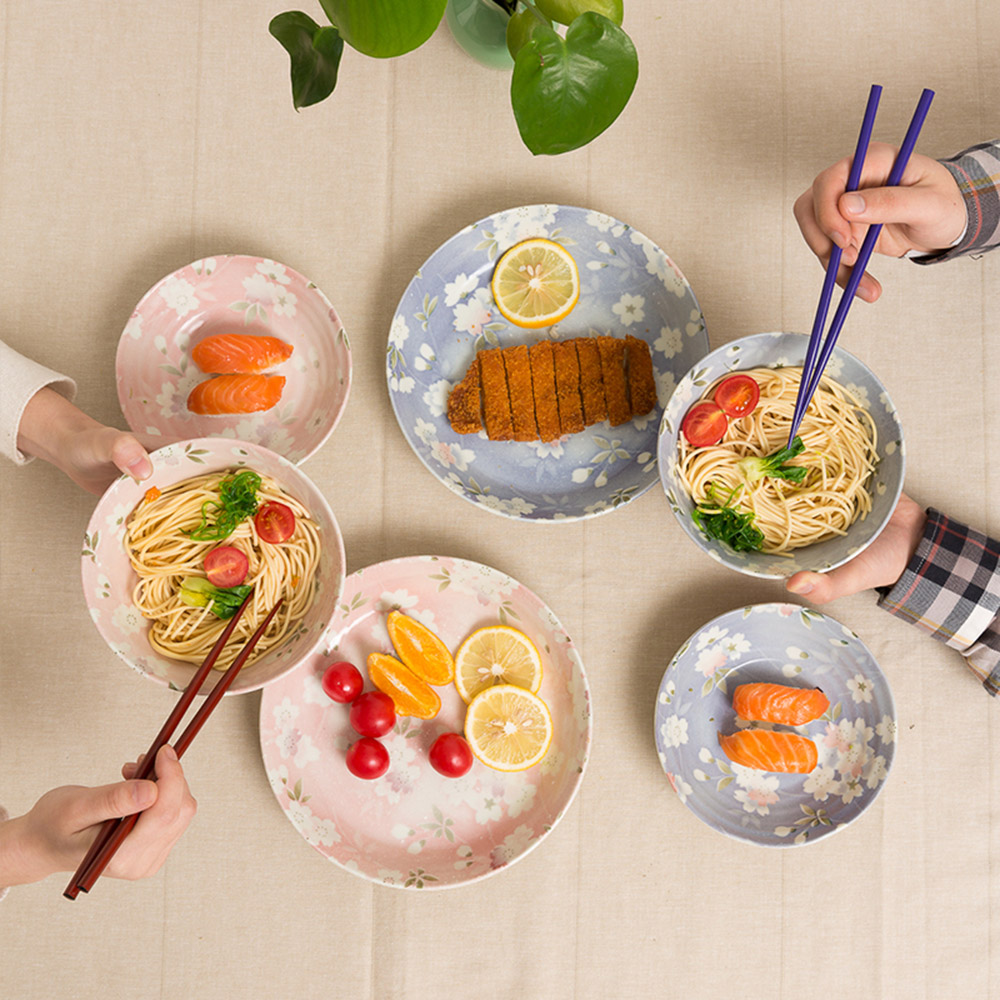 日本aito x 宇野千代合作款美浓烧陶瓷8件套礼盒(樱吹雪)