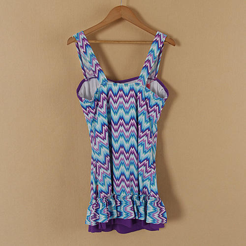 浪都/XXL码女式连体裙式保守游泳衣遮肚显瘦泡温泉_A15 商品图0