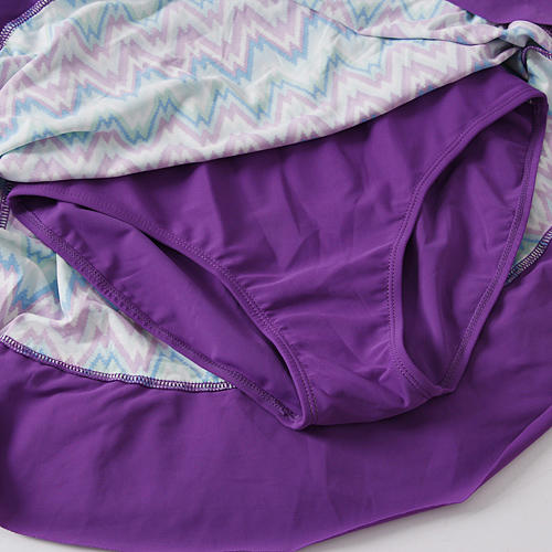 浪都/XXL码女式连体裙式保守游泳衣遮肚显瘦泡温泉_A15 商品图3