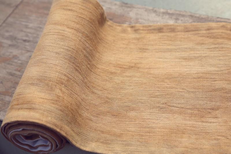 茶染中式茶席 手工植物染色棉麻桌旗 草木染禅意桌帷 茶道 包邮