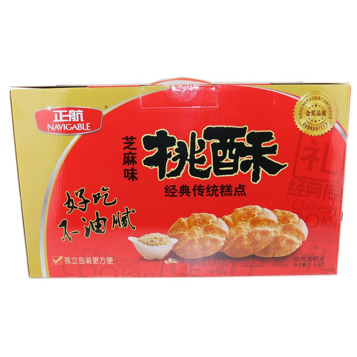 【礼盒】正航芝麻味桃酥经典传承糕点1.5kg(饼干面包)