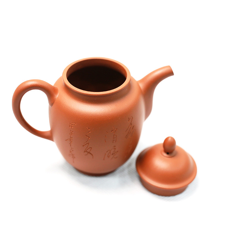 【清夏】宫灯壶--原矿小红泥--卢伟大师手工紫砂壶